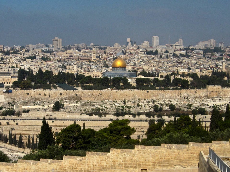 A landscape view of Jerusalem, Mount of Olives