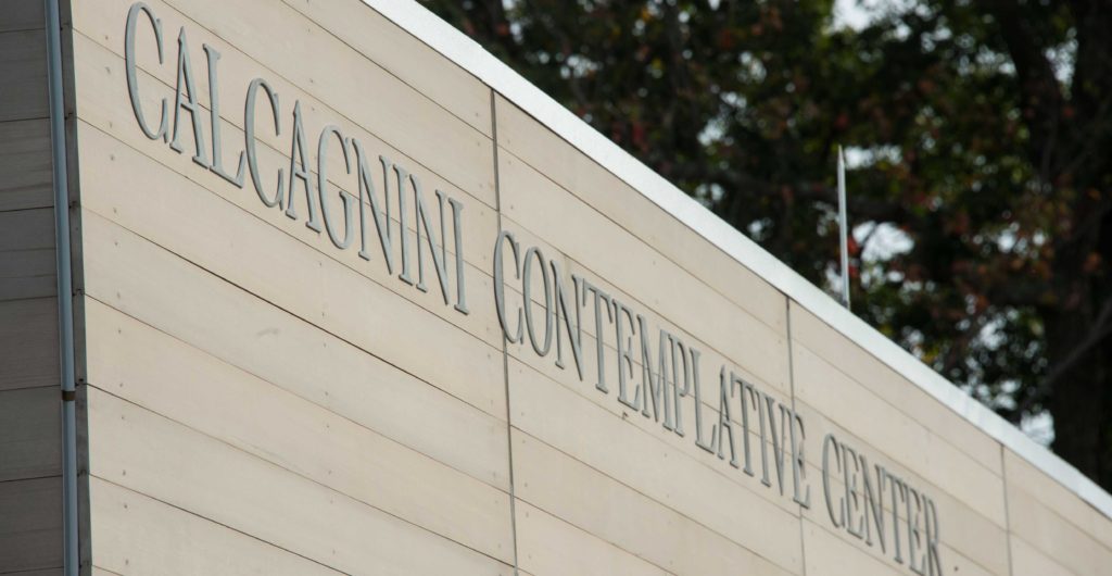 A photo of the Calcagnini Contemplative Center sign