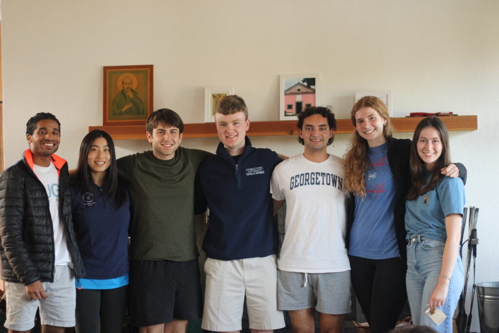 Catholic undergraduate students at a retreat