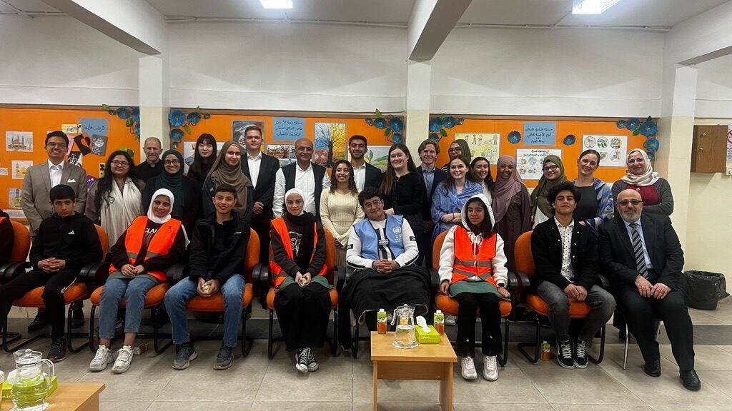 Georgetown Students at a UNRWA school with their students