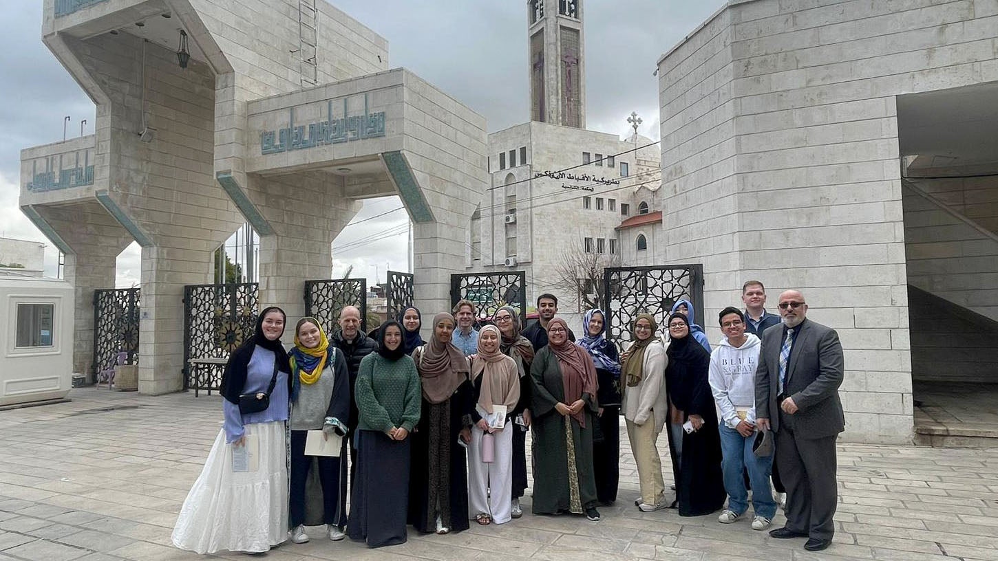 Group in front of the mosque