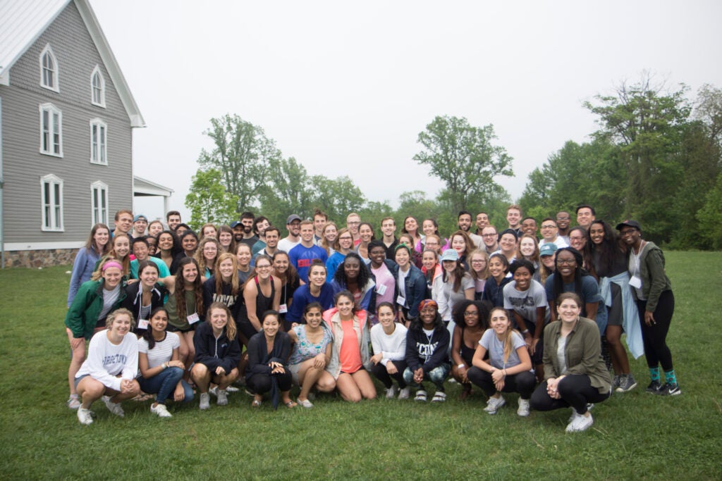 Group of students and Madeline Vitek Memenza