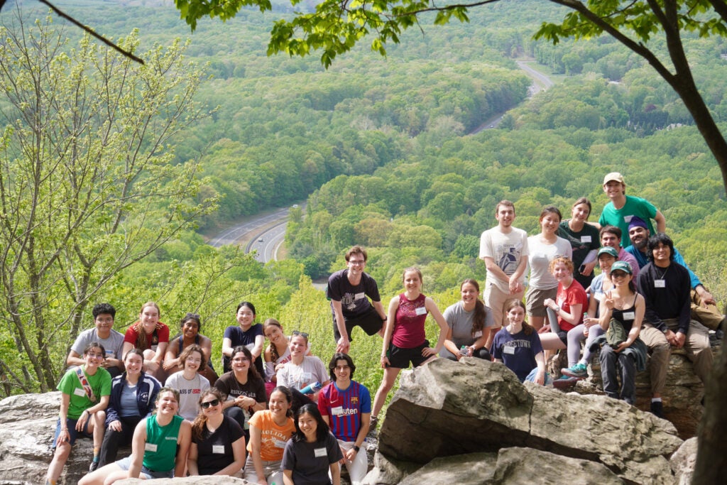 Students on a rock at ESCAPE 